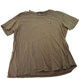 WXYZ MFG CO Mens XL Olive Green Tiger Graphic Embroidered Cotton T-Shirt RN75670